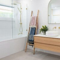 Deko Leiter Holz 150 cm hoch Ständer Handtuchhalter Unikat