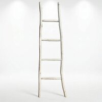 Handtuchleiter Holz 150 cm Weiß Handarbeit Halter...