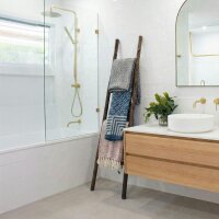 Deko Leiter Holz 150 cm hoch Braun Ständer Handtuch Halter