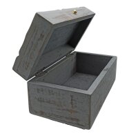 Kiste Mango Holz Grau 22 x 12 x 10 cm Handarbeit Schmuck