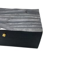 Box Schwarz 22 x 12 x 10 cm Mango Holz Handarbeit Kästchen