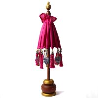 Deko Sonnenschirm Mini 45 cm Rosa Baumwolle Bali Tischdeko
