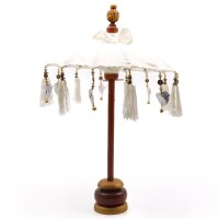 Deko Sonnenschirm Mini 45 cm Natur Leinen Bali Tischdeko