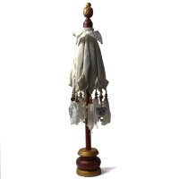 Deko Sonnenschirm Mini 45 cm Natur Leinen Bali Tischdeko