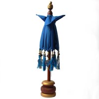 Deko Sonnenschirm Mini 45 cm Türkis Baumwolle Bali Dekoschirm