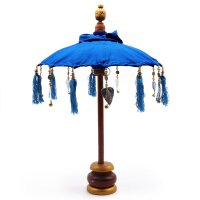 Deko Sonnenschirm Mini 40 cm Blau Baumwolle Bali Tischdeko