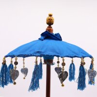 Deko Sonnenschirm Mini 40 cm Blau Baumwolle Bali Tischdeko