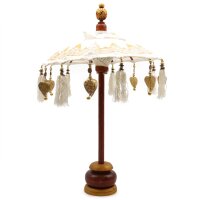 Deko Sonnenschirm Mini 40 cm Gold Baumwolle Bali Tischdeko