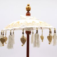 Deko Sonnenschirm Mini 40 cm Gold Baumwolle Bali Tischdeko