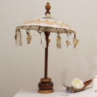 Deko Sonnenschirm Mini 40 cm Gold Baumwolle Bali Tischdeko