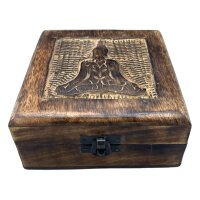 Kiste Buddha 13 x 13 x 6 cm Mango Holz Aufbewahrungsbox