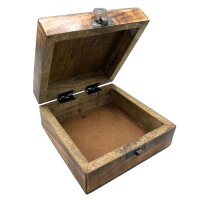 Kiste Buddha 13 x 13 x 6 cm Mango Holz Aufbewahrungsbox