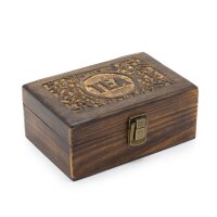 Teebox Mango Holz 23 x 15 x 9,5 cm 6 Fächer...