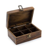 Teebox Mango Holz 23 x 15 x 9,5 cm 6 Fächer...