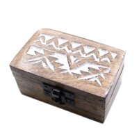 Pillendose Set 10 Stück Holz 8,5 x 5,5 cm klein Handarbeit