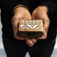 Pillendose Set 10 Stück Holz 8,5 x 5,5 cm klein Handarbeit