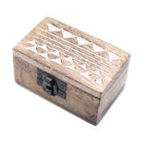 Schatulle Set 10 Stück Holz 8,5 cm Aztekenmuster...