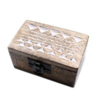 Schatulle Set 10 Stück Holz 8,5 cm Aztekenmuster...