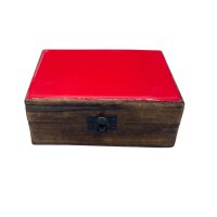 Schatulle Mango Keramik Rot 15 x 10 x 6 cm klein Handarbeit