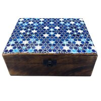 Holzbox Mango Stern 20 x 15 x 8 cm Aufbewahrung Handarbeit