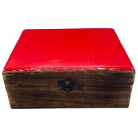 Deko Schatulle Mango Keramik 20 x 15 x 7,5 cm Rot Handarbeit