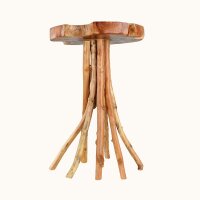 Beistelltisch Teak Baumscheibe Epoxidharz – Ø 40 cm Meer Java