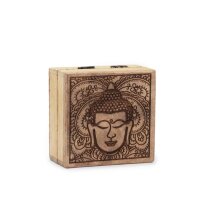 Schachtel Holz getüncht 10 x 10 x 4 cm klein Deko...