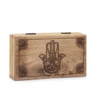 Kiste Holz Hamsa Henna 17 x 10 x 4 cm Aufbewahrung Schmuck
