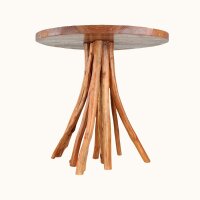 Beistelltisch Teak Baumscheibe Epoxidharz – Ø 60 cm Meer Java