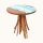 Beistelltisch Teak Baumscheibe Epoxidharz – Ø 60 cm Meer Java