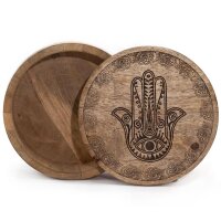 Deko Kiste rund Ø 17,5 cm klein Hamsa Symbol...