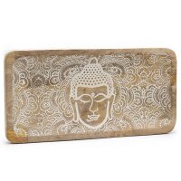 Deko Tablett Mango Buddha 30 x 15 cm Holztablett Indien
