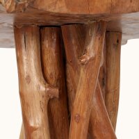 Beistelltisch Teakholz Epoxidharz B: 45 cm Baumscheibe Unikat