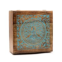 Deko Kiste Mango 25 x 25 x 10 cm Buddha Bodhi Baum Motiv Box