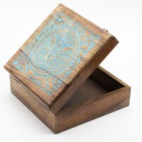 Deko Kiste Mango 25 x 25 x 10 cm Buddha Bodhi Baum Motiv Box