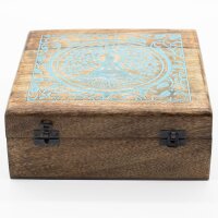 Deko Kiste Mango 25 x 25 x 10 cm Buddha Bodhi Baum Motiv Box