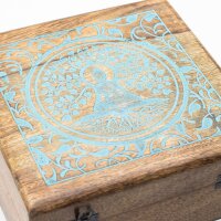 Deko Kiste Mango 25 x 25 x 10 cm Buddha Bodhi Baum Motiv Box