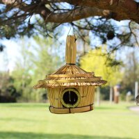 Vogelhaus Seegras Bambus Deko hängend Garten Bali...