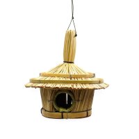 Vogelhaus Seegras Bambus Deko hängend Garten Bali...