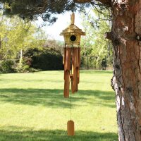 Vogelhäuschen mit Windspiel Bambus Seegras...