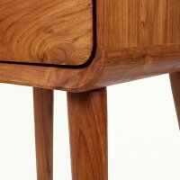Nachttisch Teak Epoxidharz – 50 cm Schublade Retro Handarbeit Java