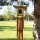Vogelhaus mit Windspiel Bambus Seegras Deko hängend Garten