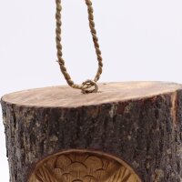 Vogelhäuschen hängend Holz Eule H: 31 cm Garten Handarbeit