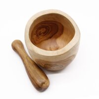 Mörser mit Stößel Teak 12 x 12 cm massiv...