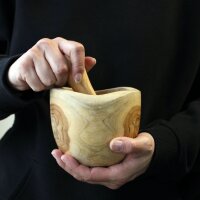 Mörser mit Stößel Teak 12 x 12 cm massiv Gewürzmörser Java
