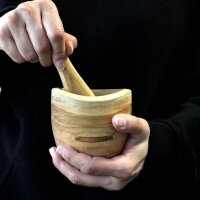 Mörser mit Stößel Teak 9 x 8,5 cm Gewürzmörser Handarbeit