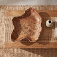 Dekoschale Holz Teak geölt Handarbeit Unikat Java