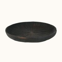 Dekoschale Teakholz geölt massiv rund Ø 40 cm Handarbeit