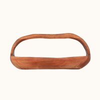 Dekoschale Teakholz mit Griff 43 cm lang massiv Handarbeit