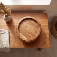 Podest Teak Holz massiv Ø 28 cm Handarbeit Unikat Java